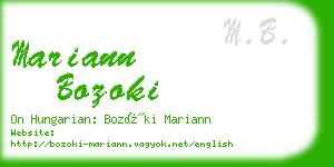 mariann bozoki business card